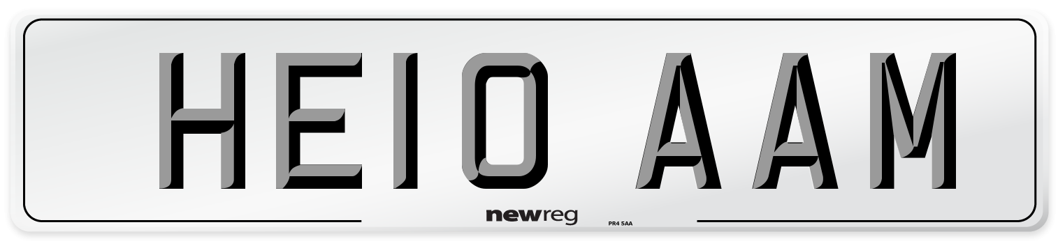 HE10 AAM Number Plate from New Reg
